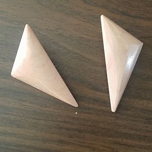 Vintage large triangle maple wood earrings